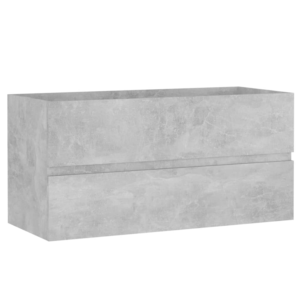 vidaXL Sink Cabinet with Built-in Basin Concrete Grey Engineered Wood