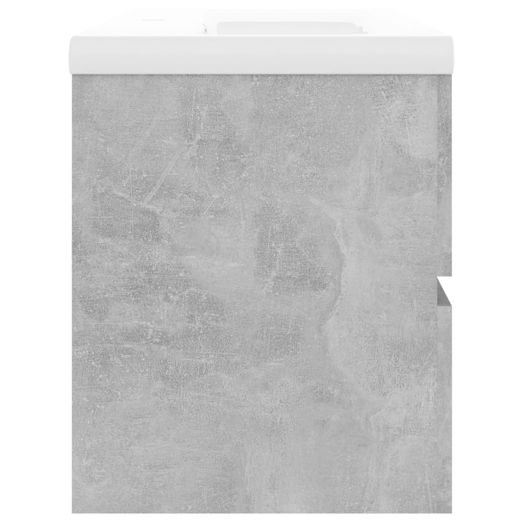 vidaXL Sink Cabinet with Built-in Basin Concrete Grey Engineered Wood