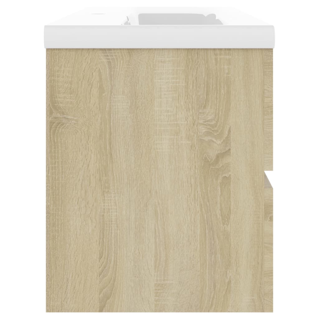 vidaXL Sink Cabinet with Built-in Basin Sonoma Oak Engineered Wood