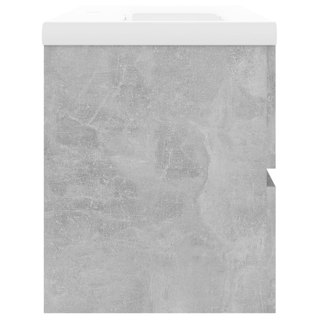 vidaXL Sink Cabinet with Built-in Basin Concrete Grey Engineered Wood