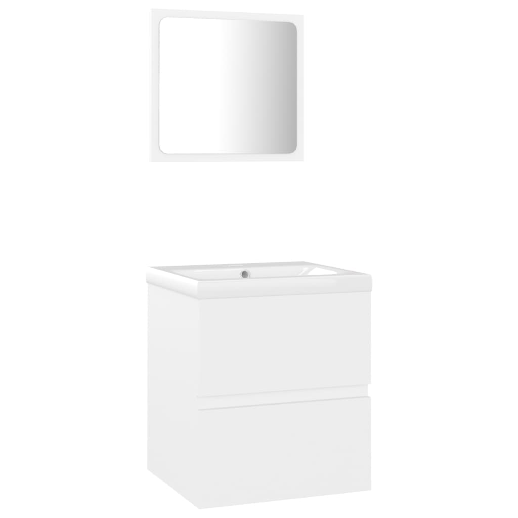 vidaXL Bathroom Furniture Set White Engineered Wood