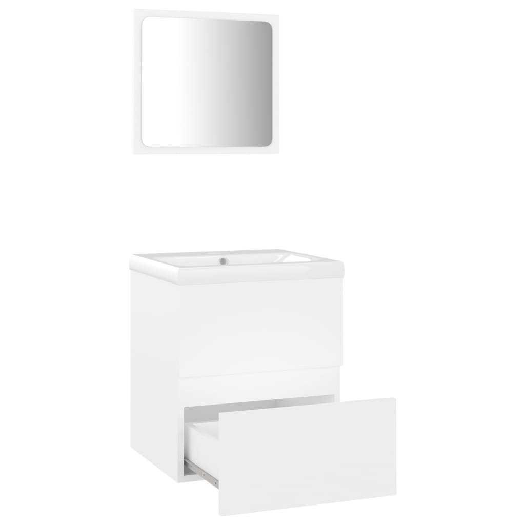 vidaXL Bathroom Furniture Set White Engineered Wood