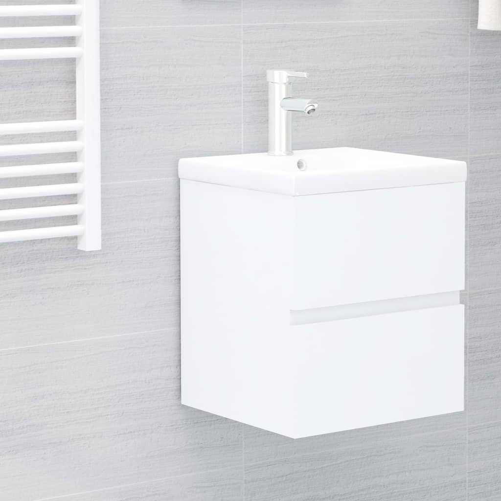 vidaXL Bathroom Furniture Set White Engineered Wood