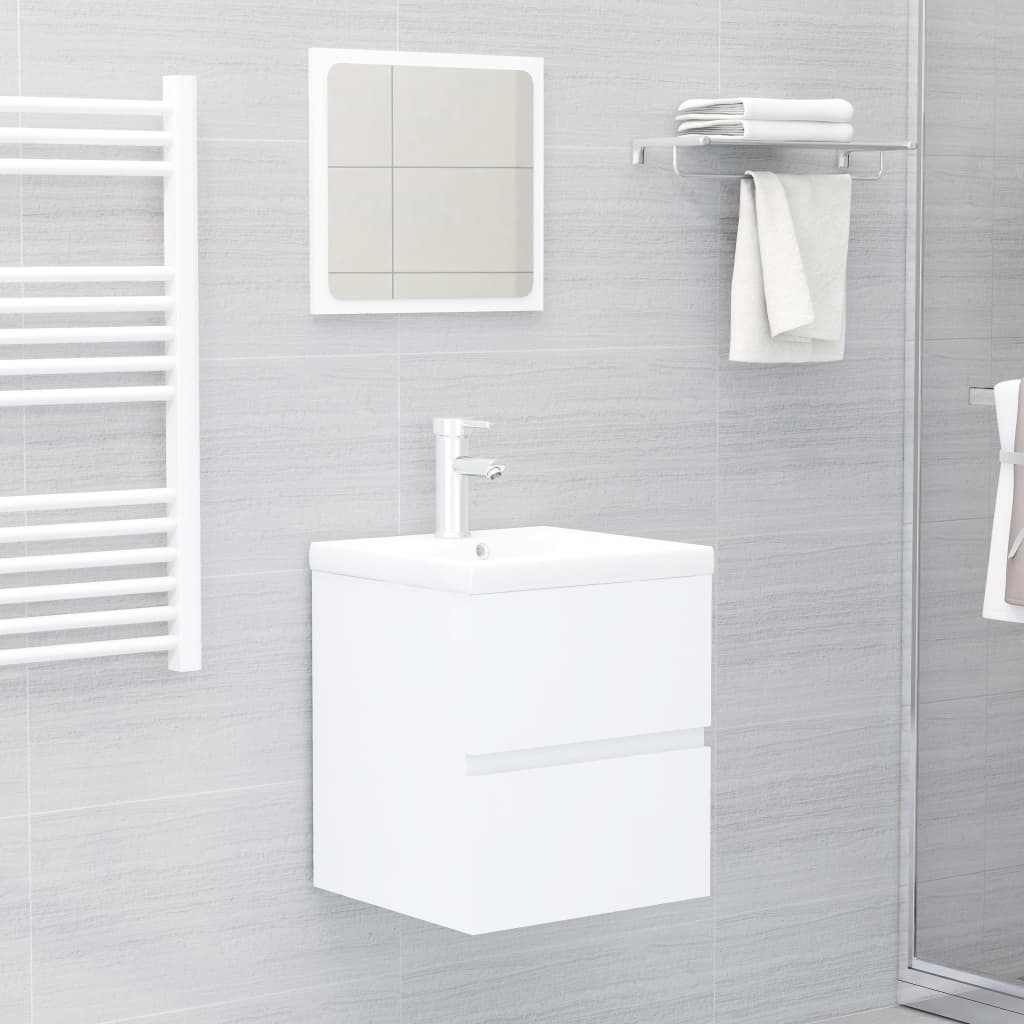 vidaXL Bathroom Furniture Set White Engineered Wood