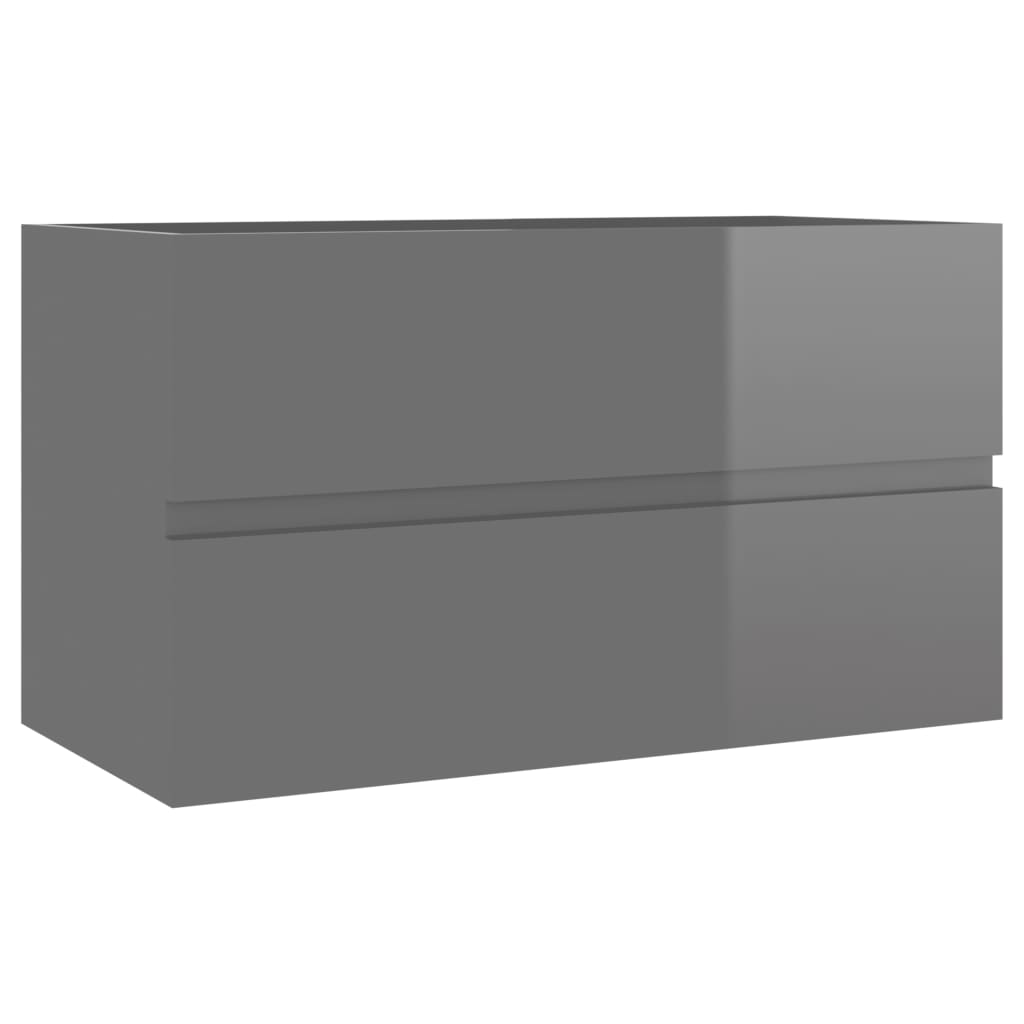 vidaXL Bathroom Furniture Set High Gloss Grey Engineered Wood