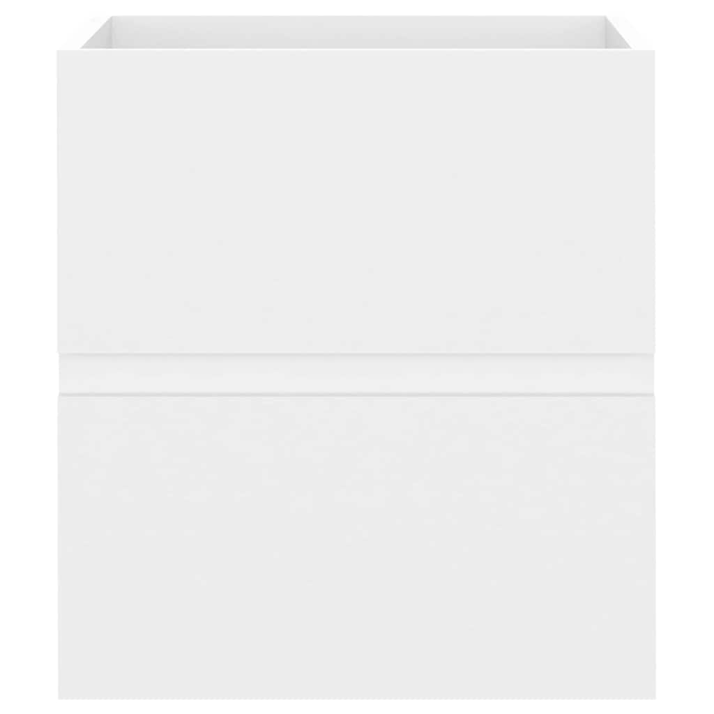 Sink Cabinet with Built-in Basin White Engineered Wood