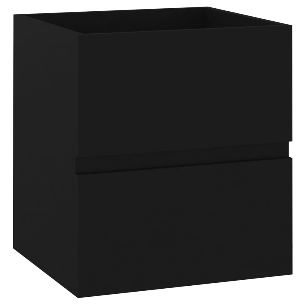 vidaXL Sink Cabinet with Built-in Basin Black Engineered Wood