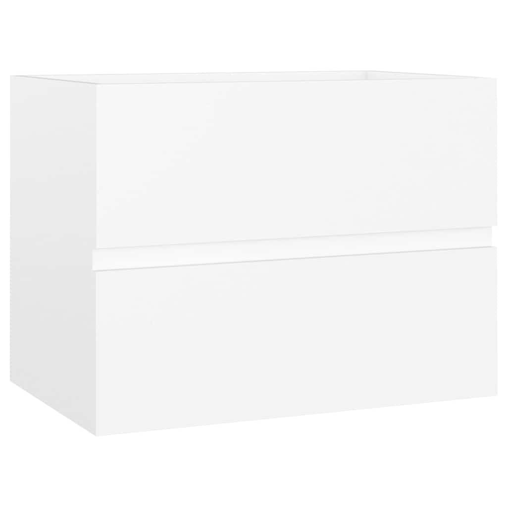 Sink Cabinet with Built-in Basin White Engineered Wood