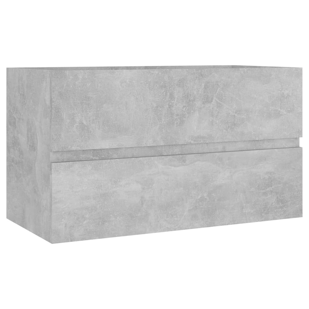 vidaXL Sink Cabinet with Built-in Basin Concrete Grey Engineered Wood