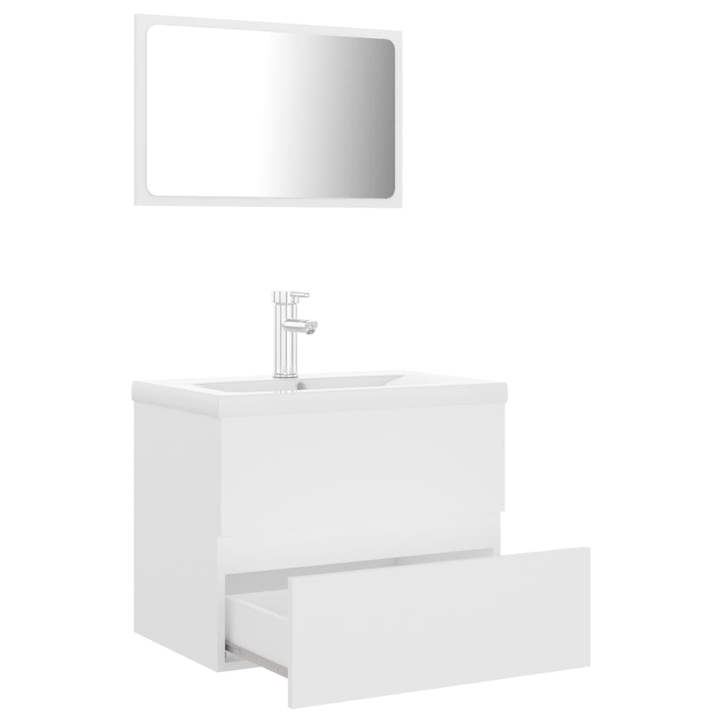 vidaXL Bathroom Furniture Set White Engineered Wood