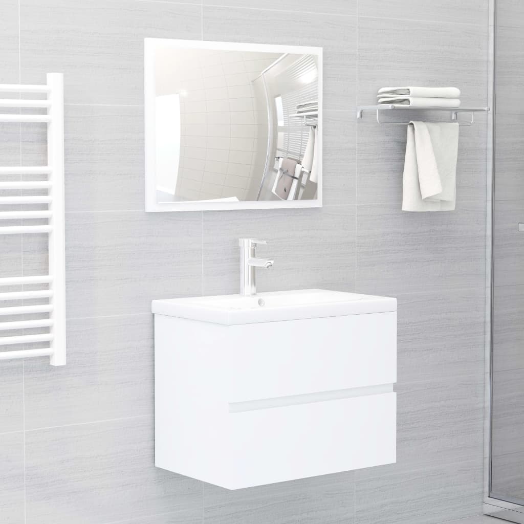 vidaXL Bathroom Furniture Set White Engineered Wood