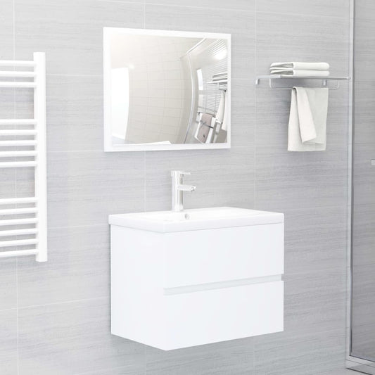 vidaXL Bathroom Furniture Set White Engineered Wood