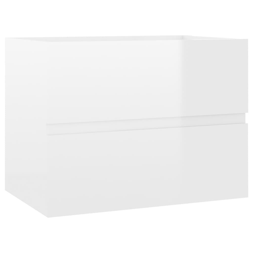 vidaXL Bathroom Furniture Set High Gloss White Engineered Wood