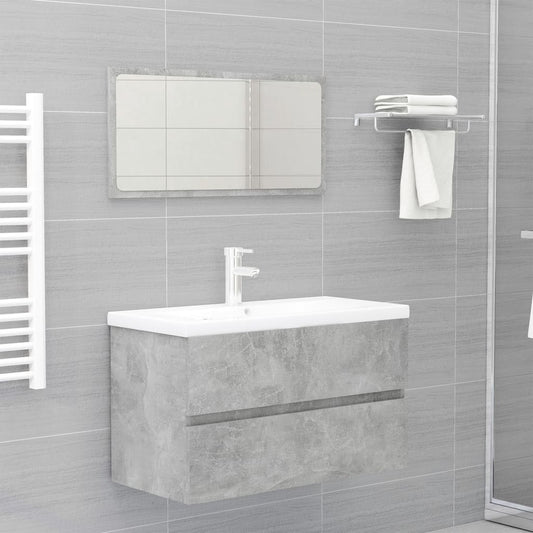 vidaXL Bathroom Furniture Set Concrete Grey Engineered Wood