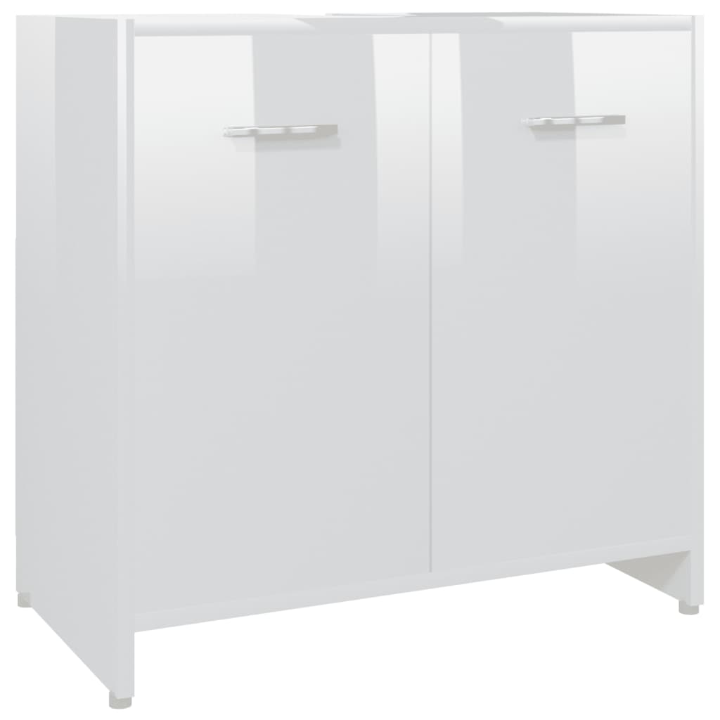 vidaXL 4 Piece Bathroom Furniture Set High Gloss White