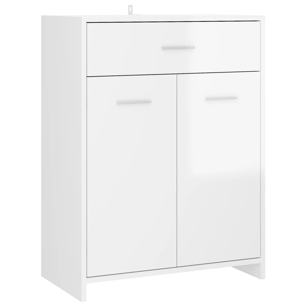 vidaXL 4 Piece Bathroom Furniture Set High Gloss White