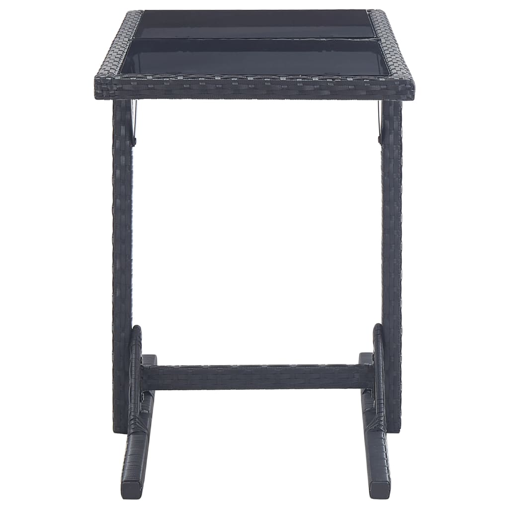 Dining Set | Black | Polyethylene rattan, Powder-coated steel, Glass