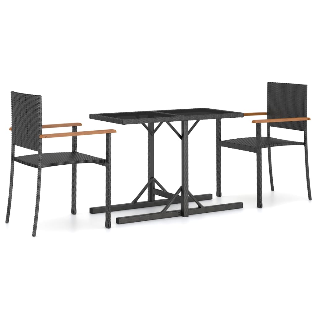 Dining Set | Black, Brown
