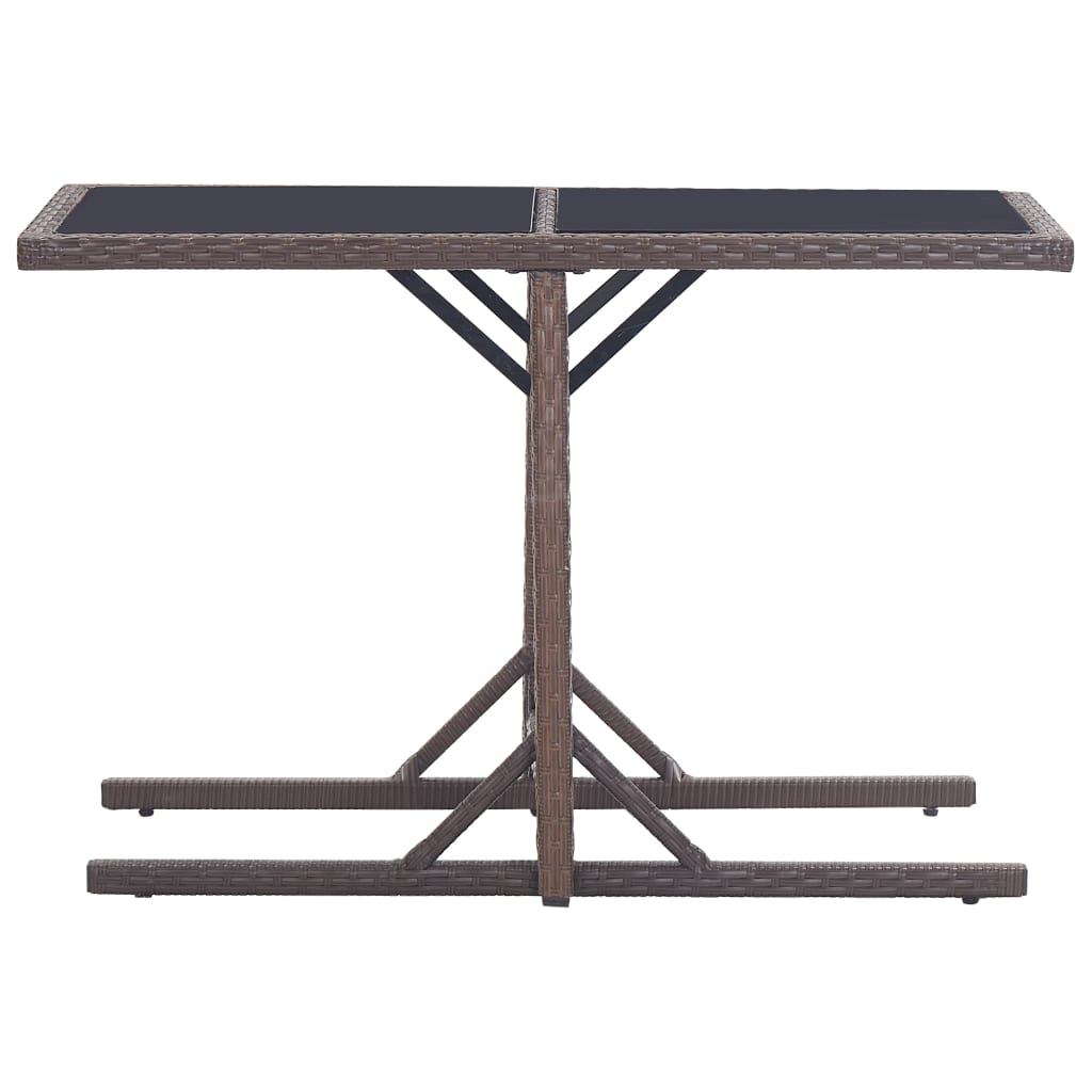 Dining Set | Brown | Poly rattan, powder-coated steel, glass | Medium