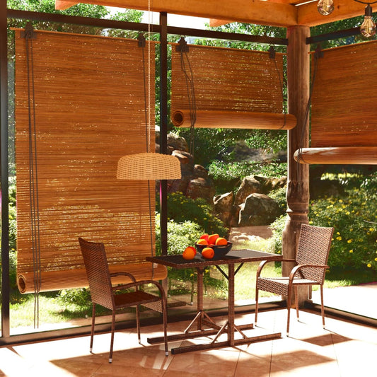 Dining Set | Brown | Poly rattan, powder-coated steel, glass | Medium