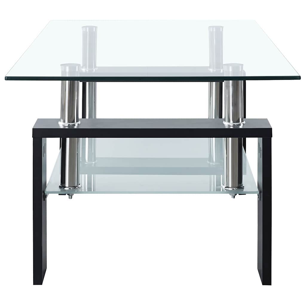 330303 vidaXL Coffee Table Black and Transparent 95x55x40 cm Tempered Glass
