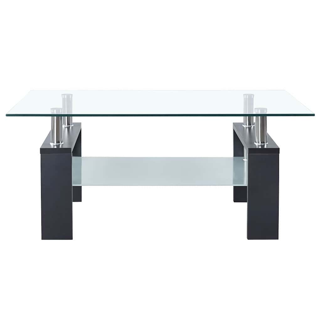 330305 vidaXL Coffee Table Grey and Transparent 95x55x40 cm Tempered Glass