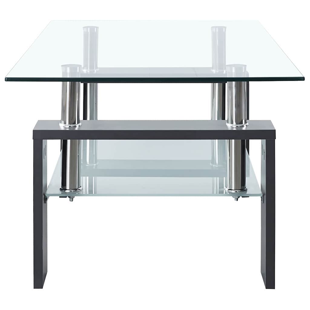 330305 vidaXL Coffee Table Grey and Transparent 95x55x40 cm Tempered Glass