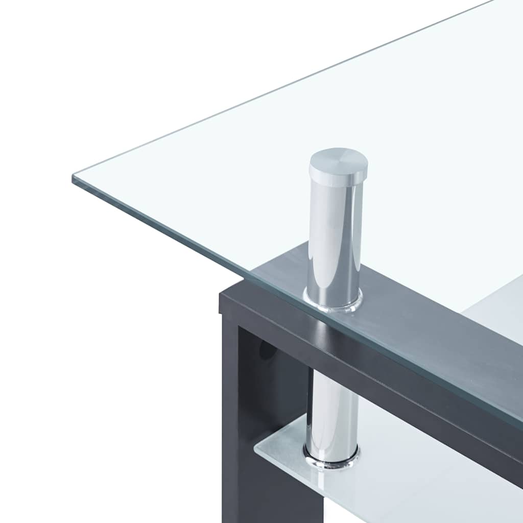 330305 vidaXL Coffee Table Grey and Transparent 95x55x40 cm Tempered Glass
