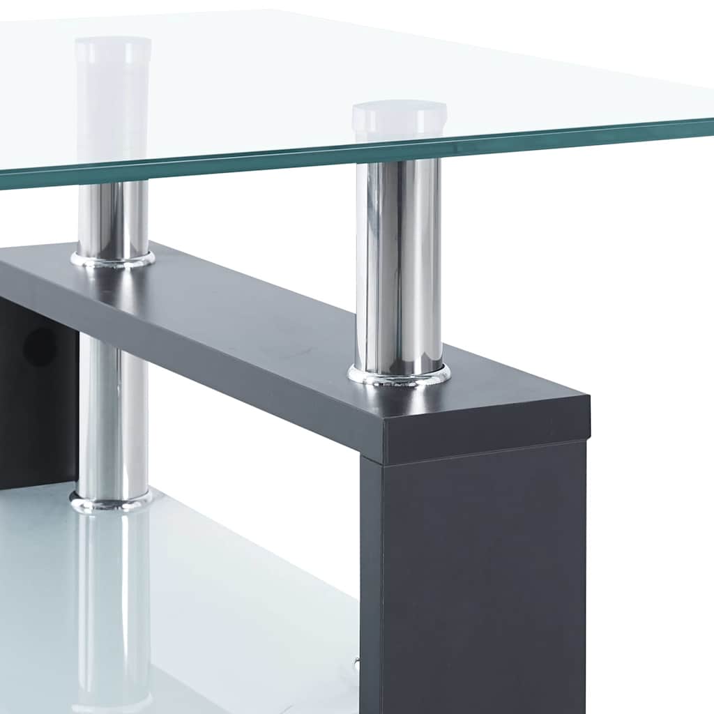 330305 vidaXL Coffee Table Grey and Transparent 95x55x40 cm Tempered Glass