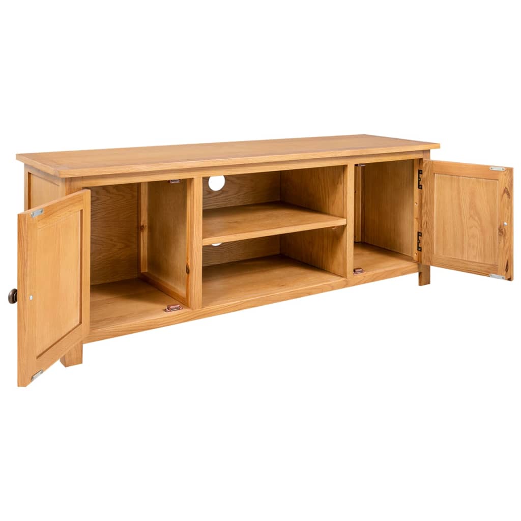327434 vidaXL TV Cabinet 110x35x44 cm Solid Oak Wood