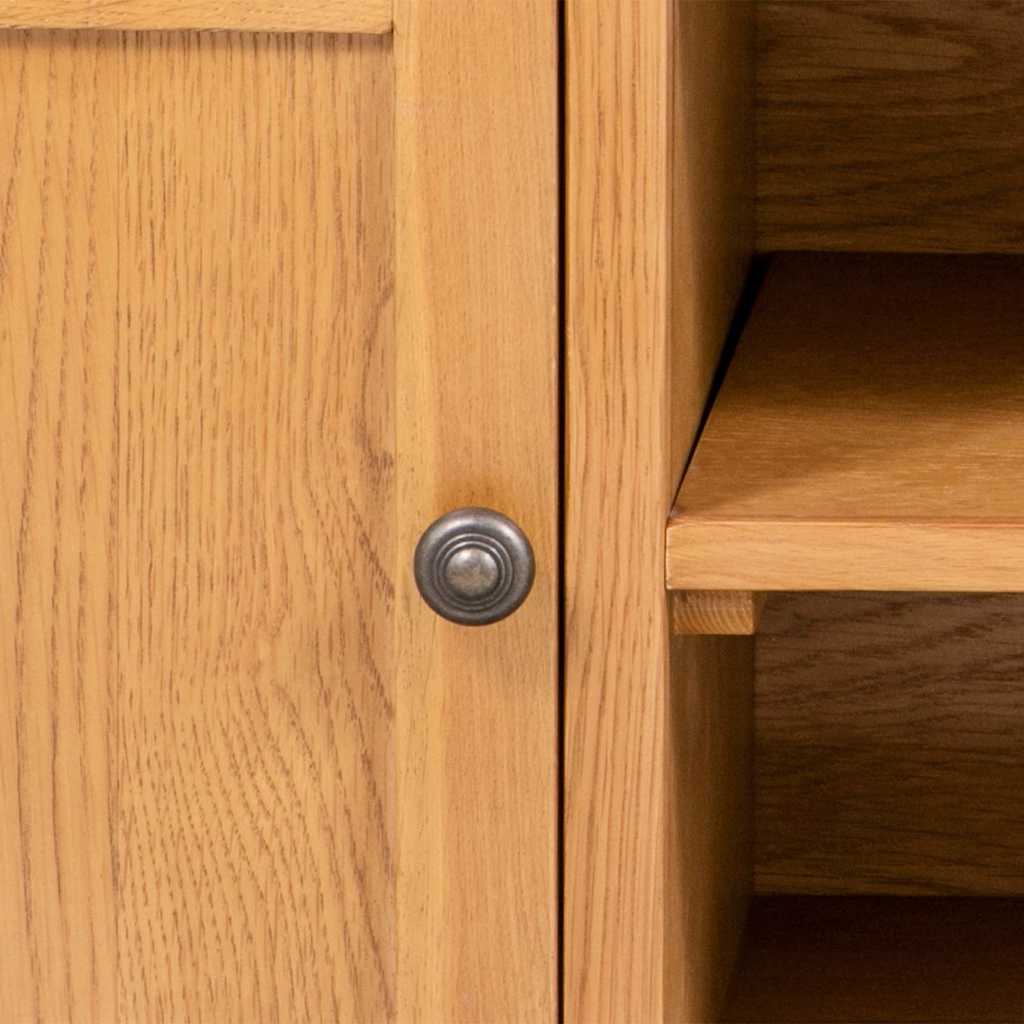 327434 vidaXL TV Cabinet 110x35x44 cm Solid Oak Wood