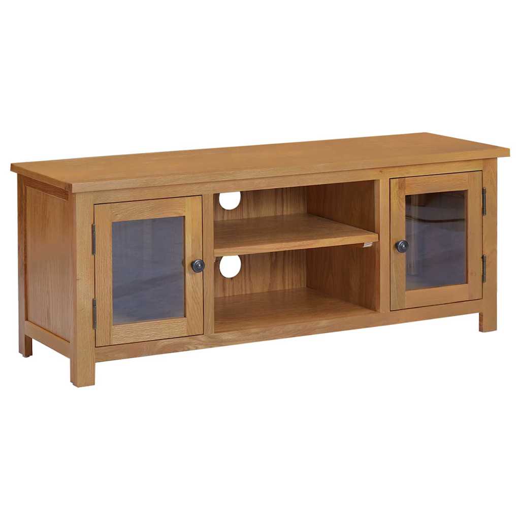 327435 vidaXL TV Cabinet 110x35x44 cm Solid Oak Wood