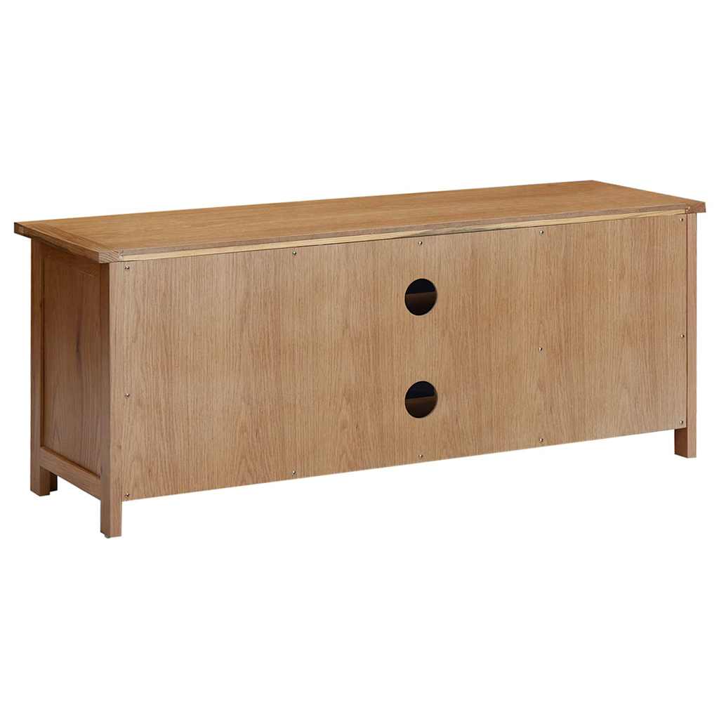 327435 vidaXL TV Cabinet 110x35x44 cm Solid Oak Wood