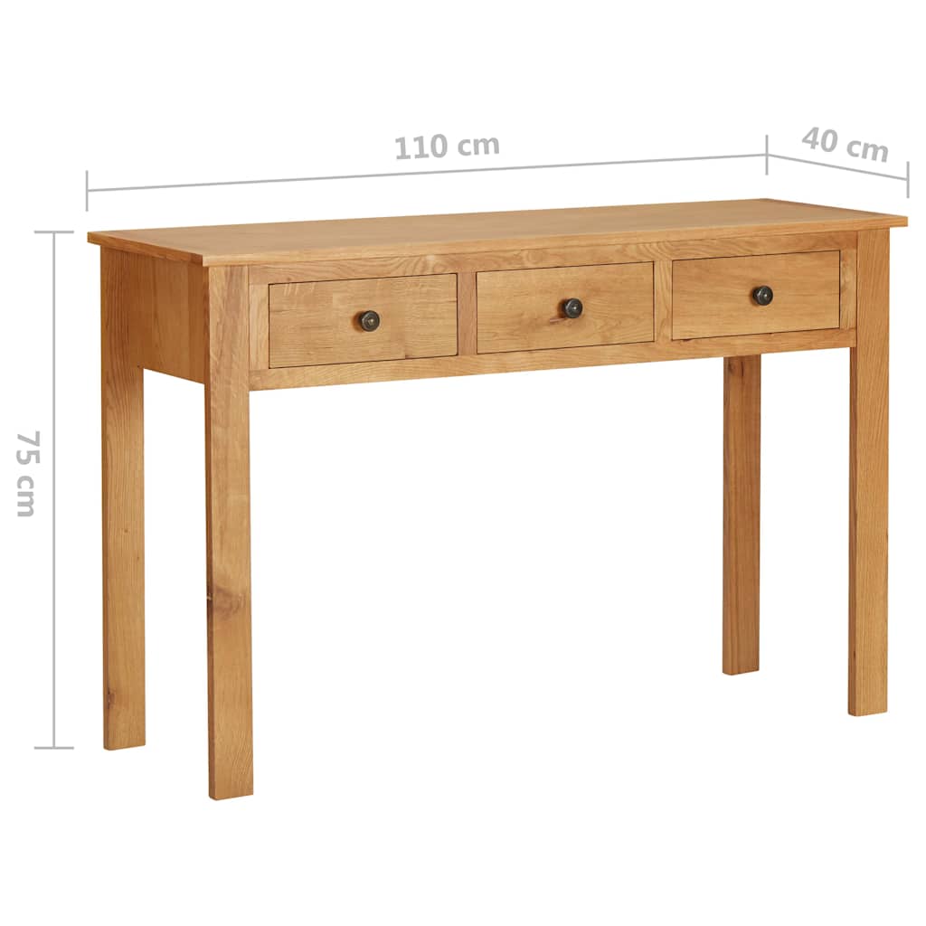 327437 vidaXL Dressing Table 110x40x75 cm Solid Oak Wood