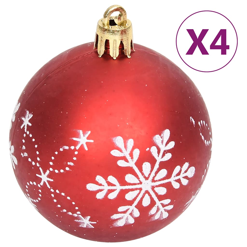 330092 vidaXL 108 Piece Christmas Bauble Set Red and White