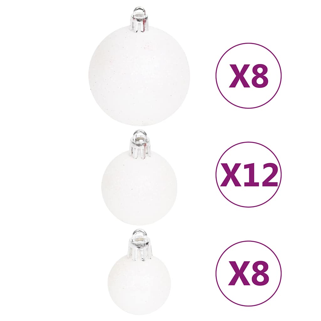 330092 vidaXL 108 Piece Christmas Bauble Set Red and White