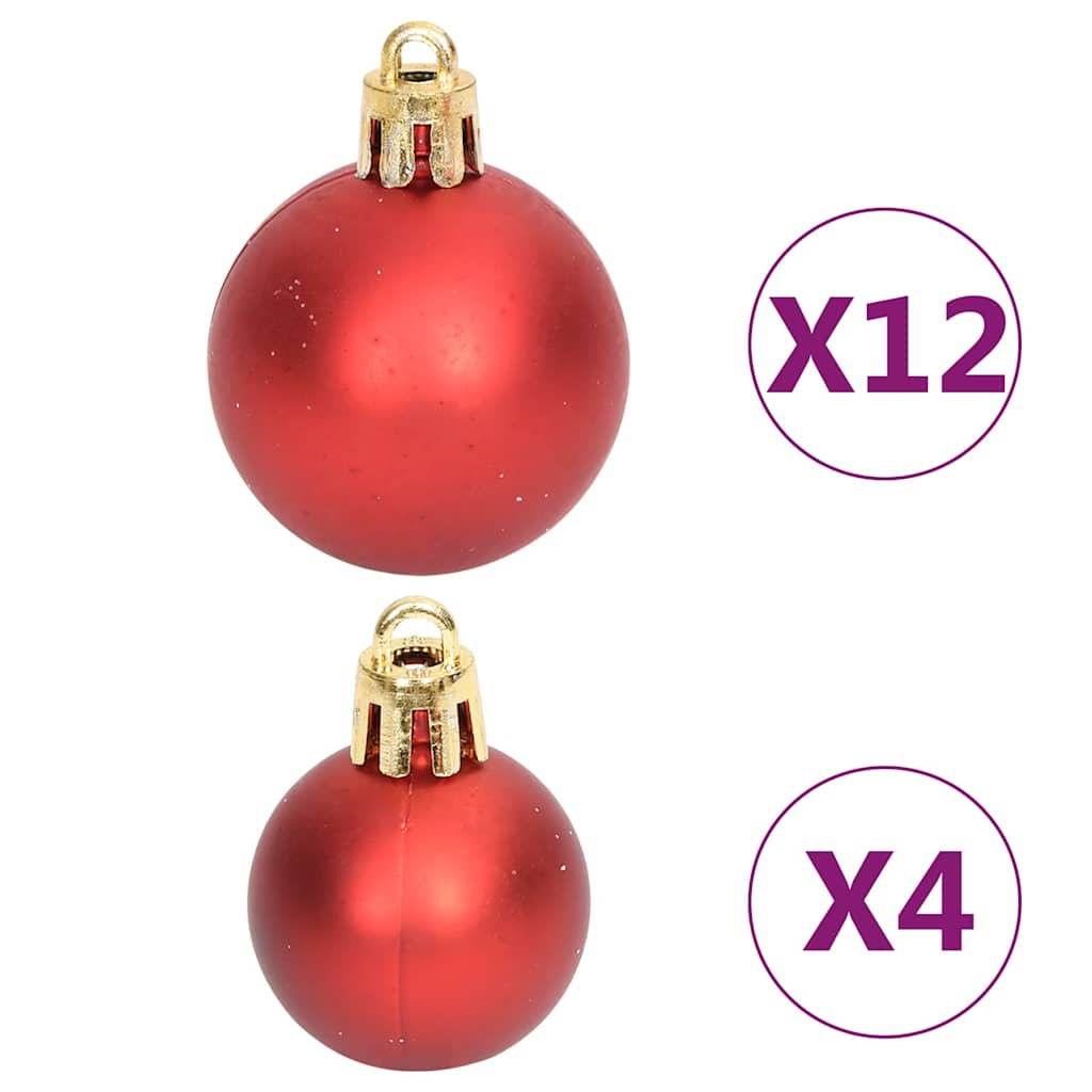330092 vidaXL 108 Piece Christmas Bauble Set Red and White