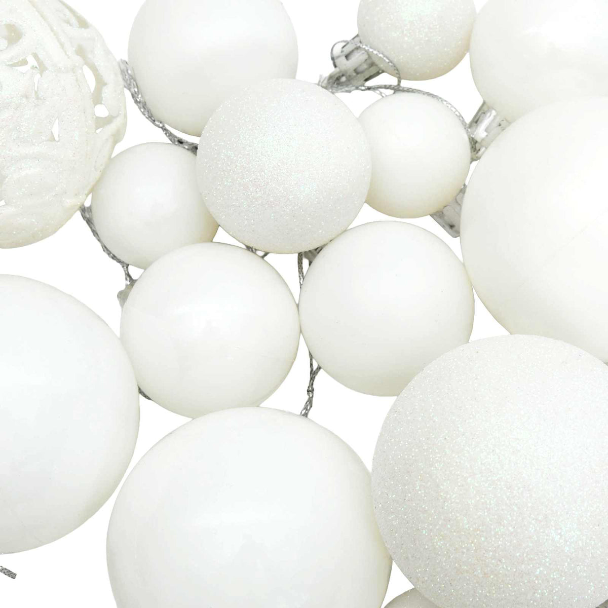 330082 vidaXL 100 Piece Christmas Ball Set White