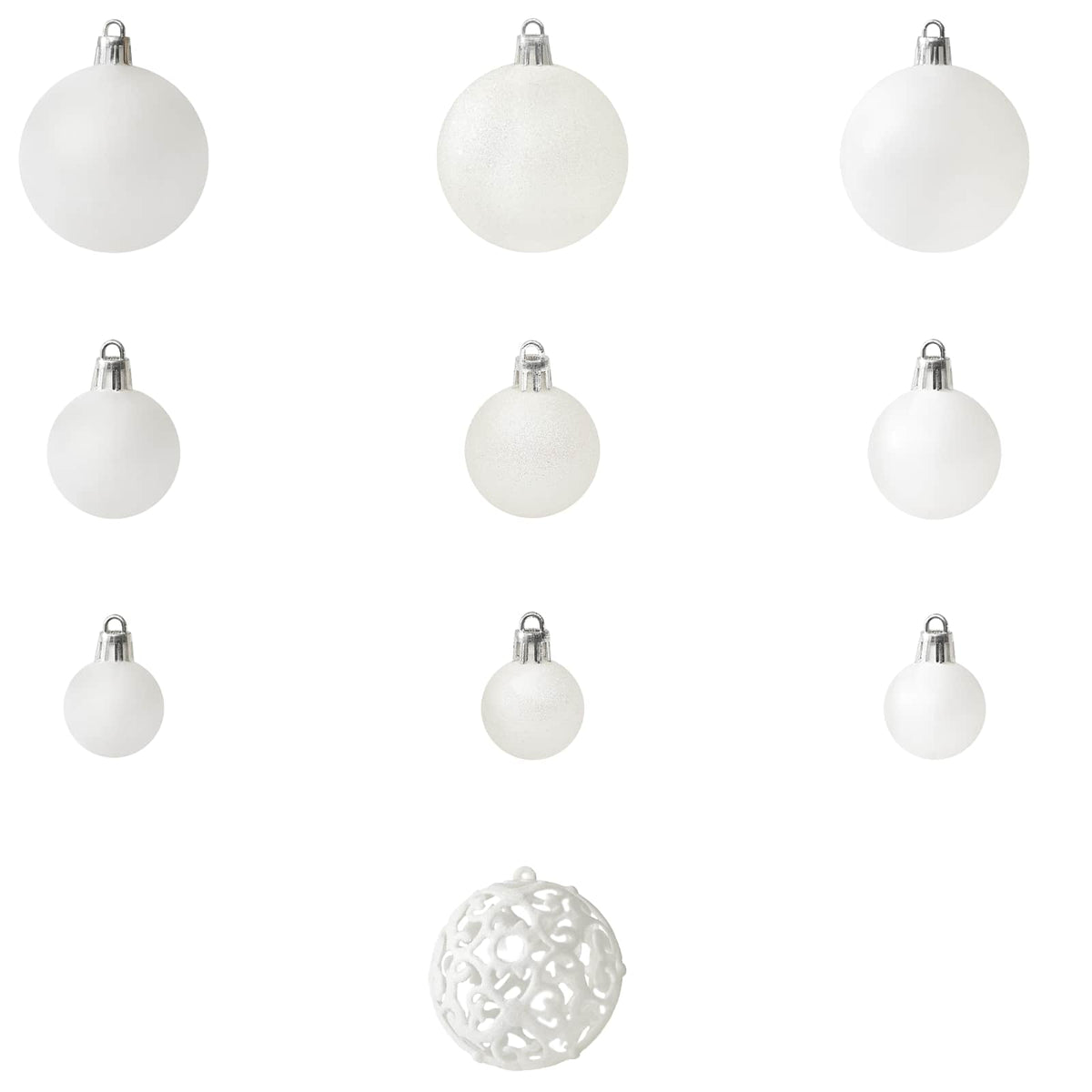 330082 vidaXL 100 Piece Christmas Ball Set White