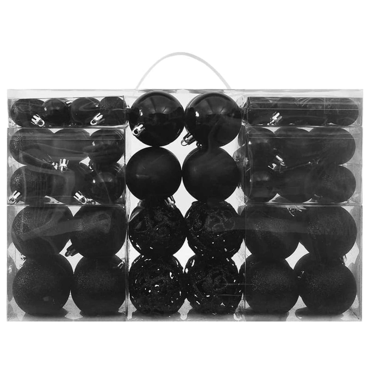 330083 vidaXL 100 Piece Christmas Ball Set Black