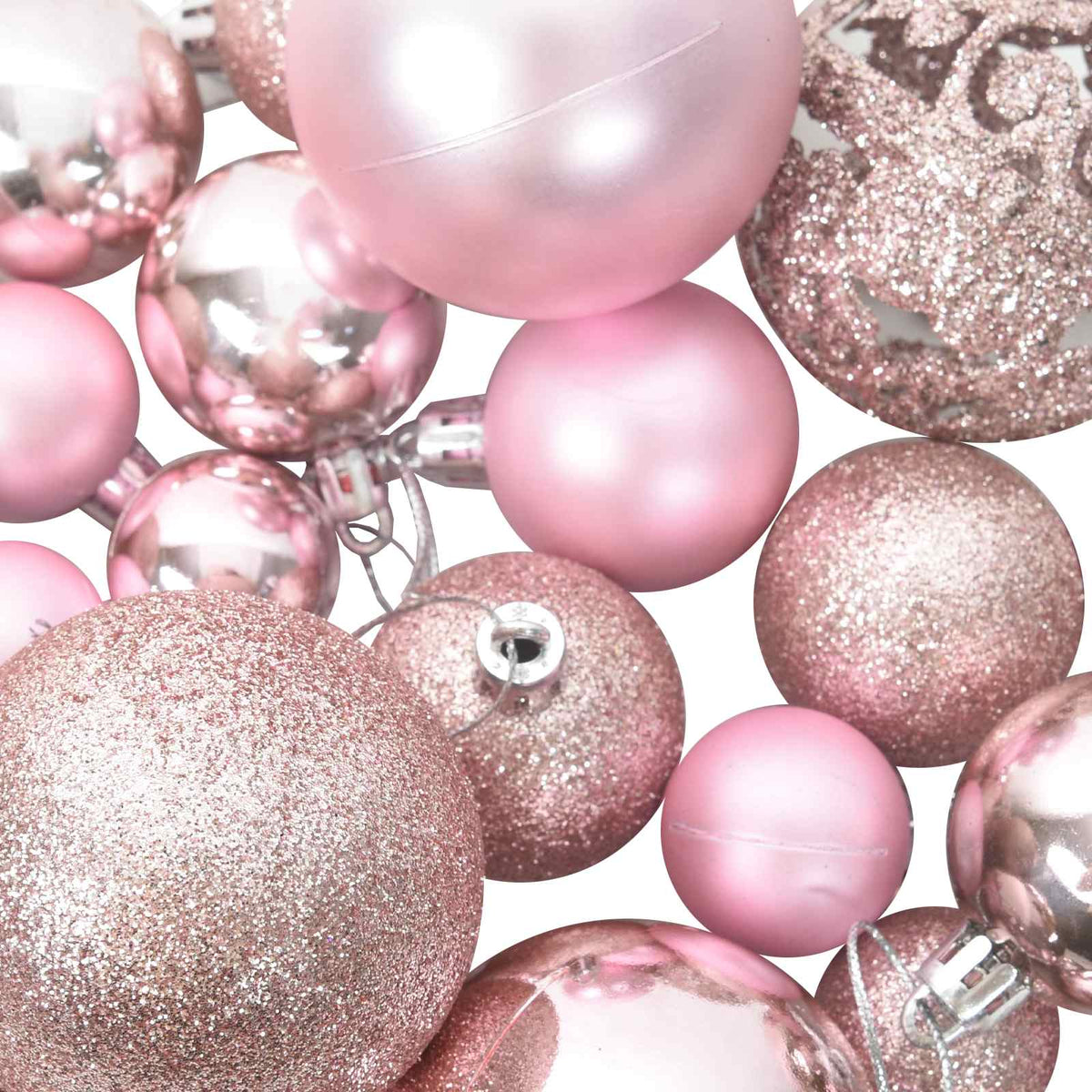 330084 vidaXL 100 Piece Christmas Ball Set Pink