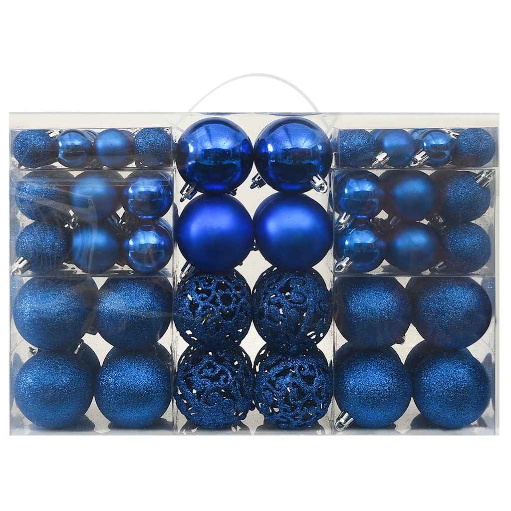 100 Piece Christmas Ball Set Blue