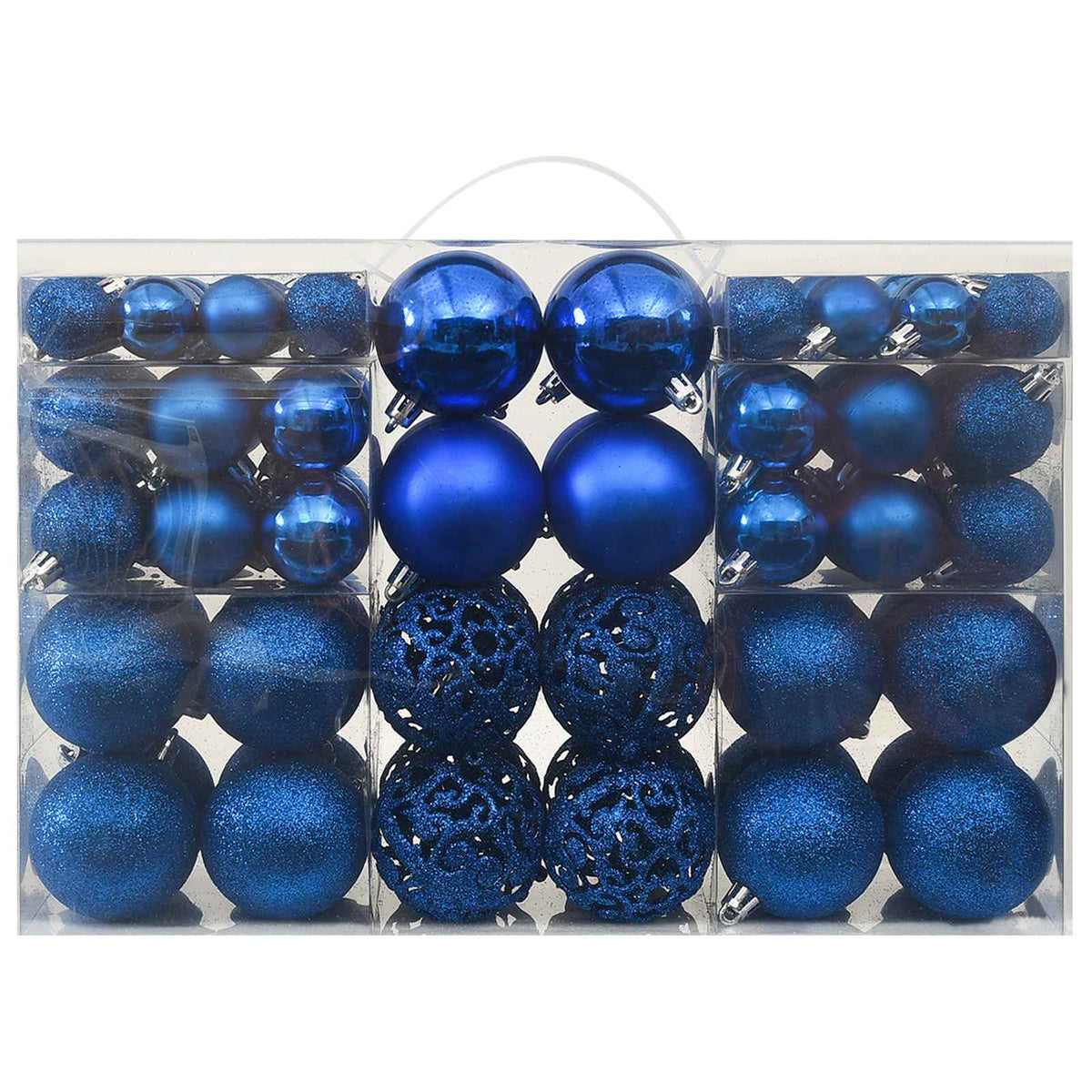 330085 vidaXL 100 Piece Christmas Ball Set Blue