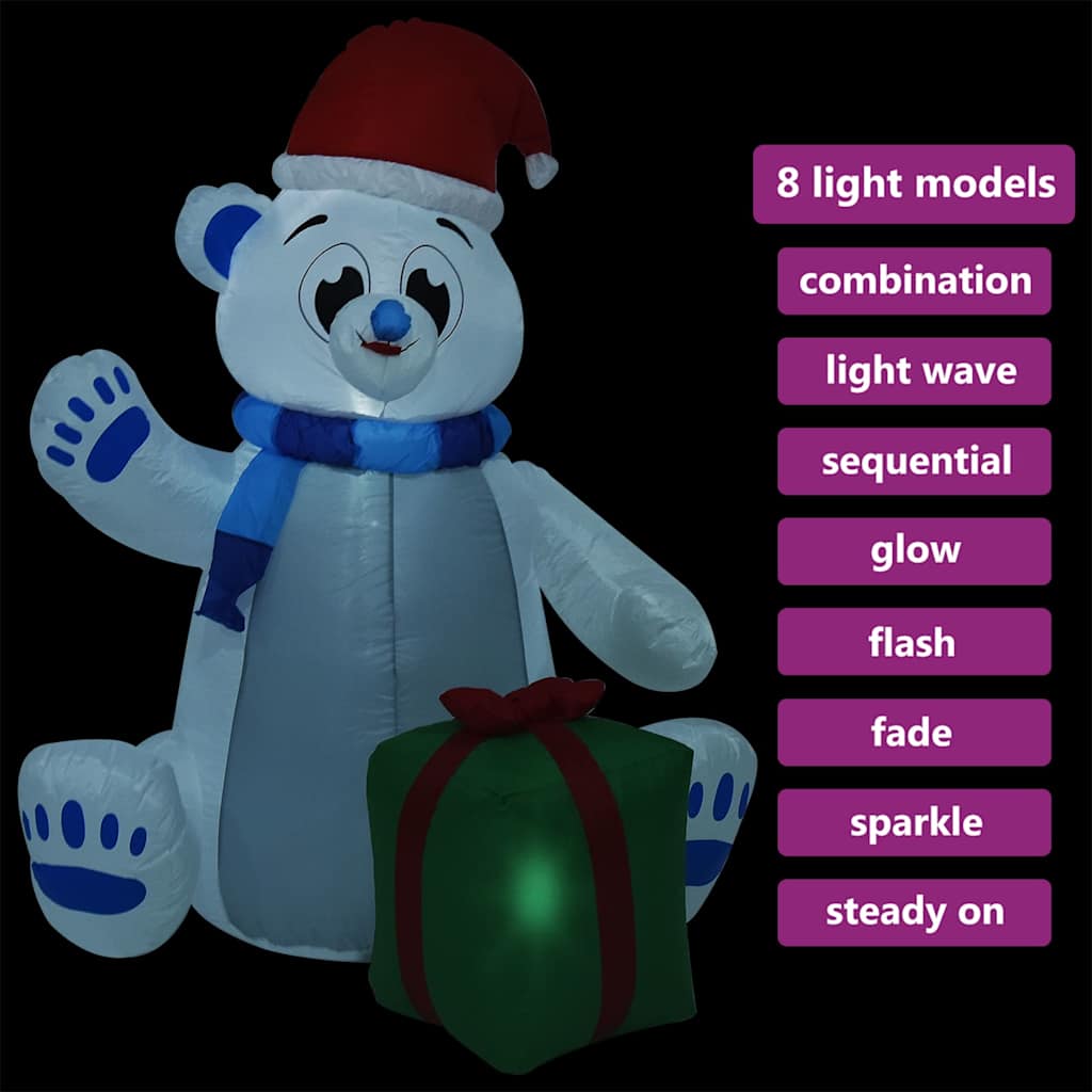 Christmas Inflatable Polar Bear LED Indoor and Outdoor 2,4 m