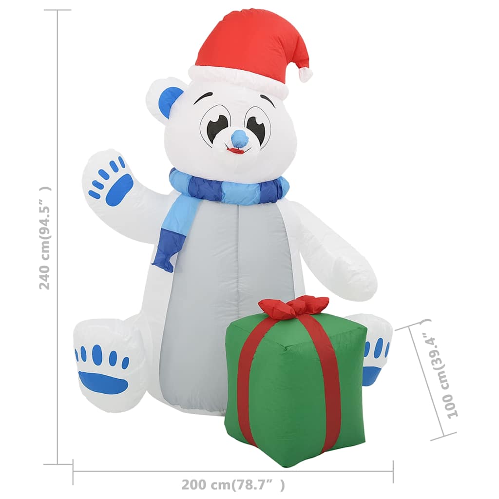 Christmas Inflatable Polar Bear LED Indoor and Outdoor 2,4 m