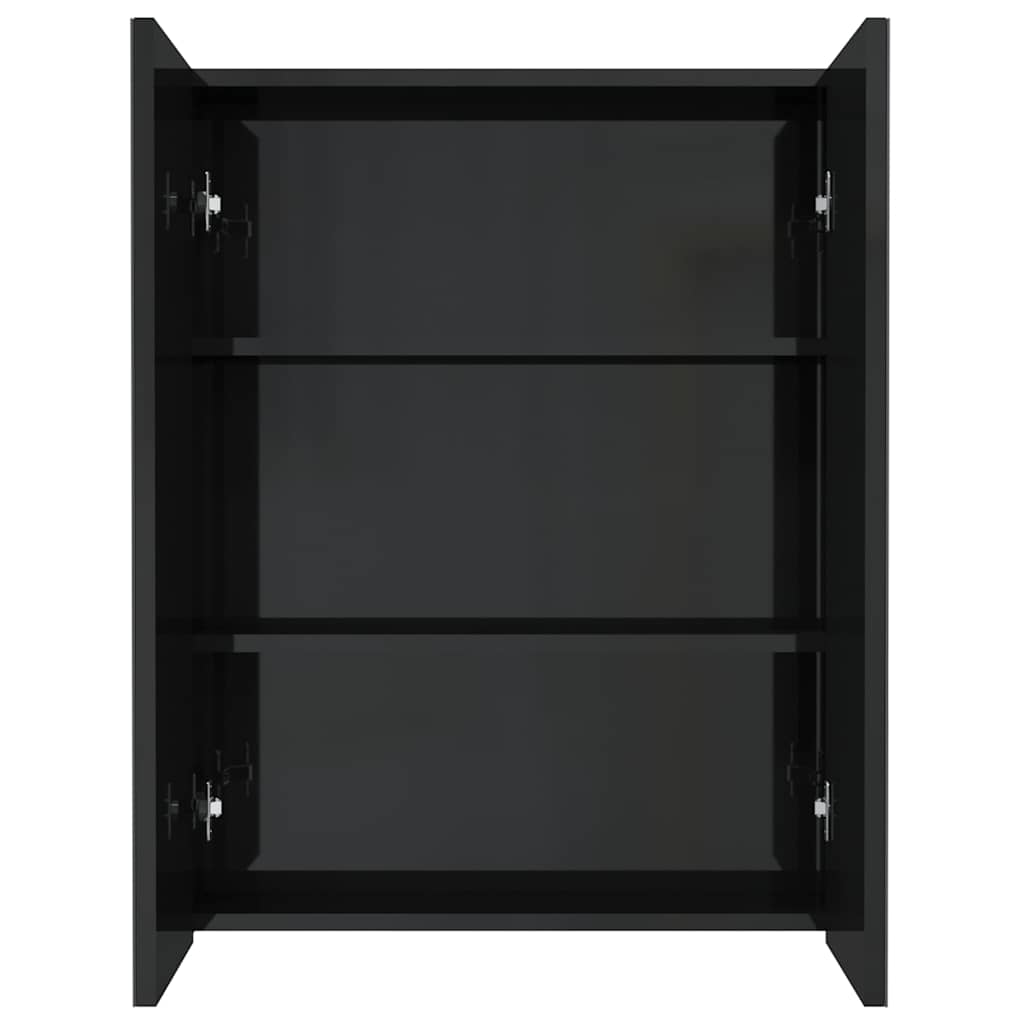331524 vidaXL Bathroom Mirror Cabinet 60x15x75 cm MDF Shining Black