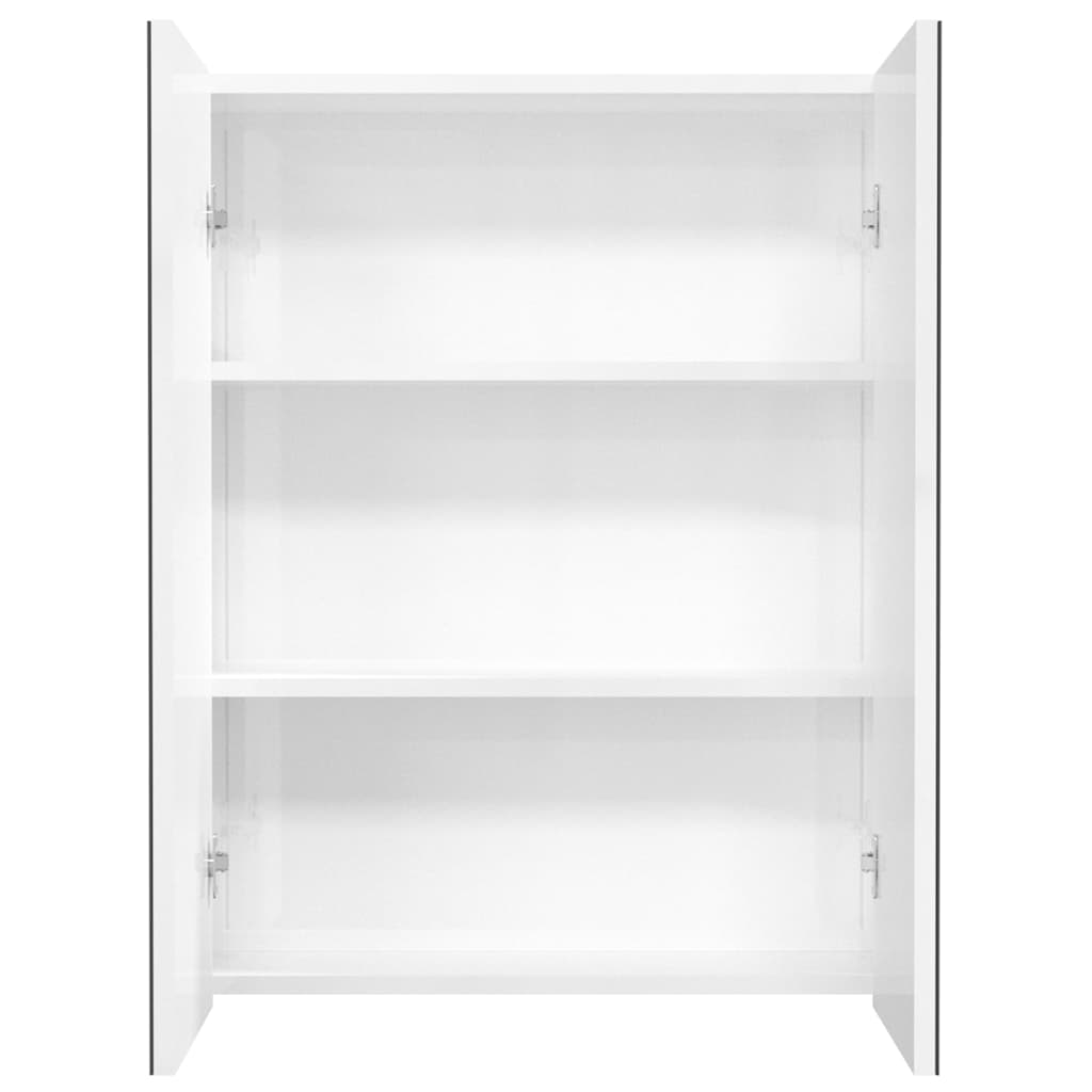 331525 vidaXL Bathroom Mirror Cabinet 60x15x75 cm MDF Shining White