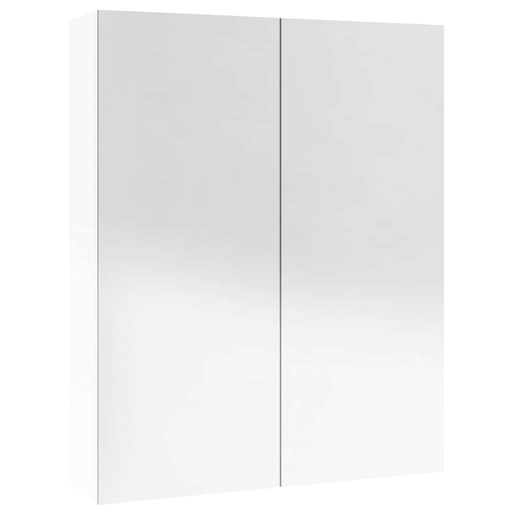 331525 vidaXL Bathroom Mirror Cabinet 60x15x75 cm MDF Shining White