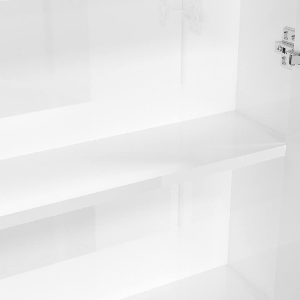 331525 vidaXL Bathroom Mirror Cabinet 60x15x75 cm MDF Shining White