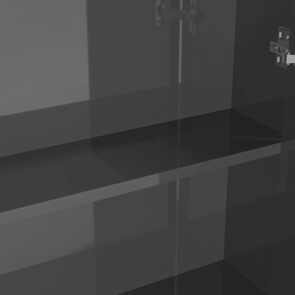 Bathroom Mirror Cabinet 60x15x75 cm MDF Shining Grey